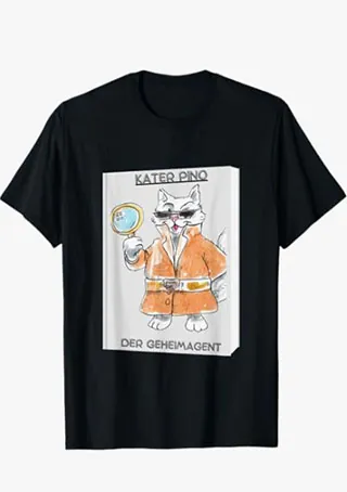 T-Shirt mit Kater Pino Geheimagent
